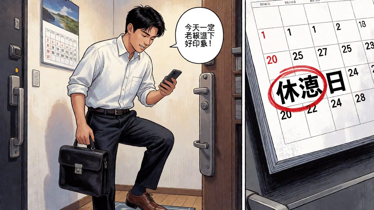 出门前志得意满，却忽略了日历上的休息日标记