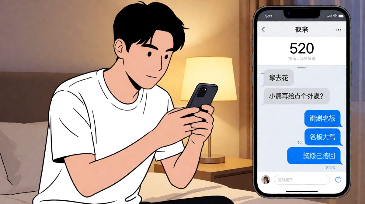 男生刚转完520就想再薅一笔，结果被女生瞬间撤回转账，打脸来得太快就像龙卷风。