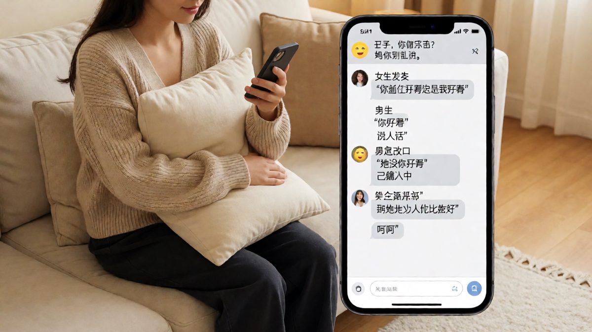 女生连环追问前任话题逼男生答题，结果被男方妈妈语音神助攻打断，当场社死。