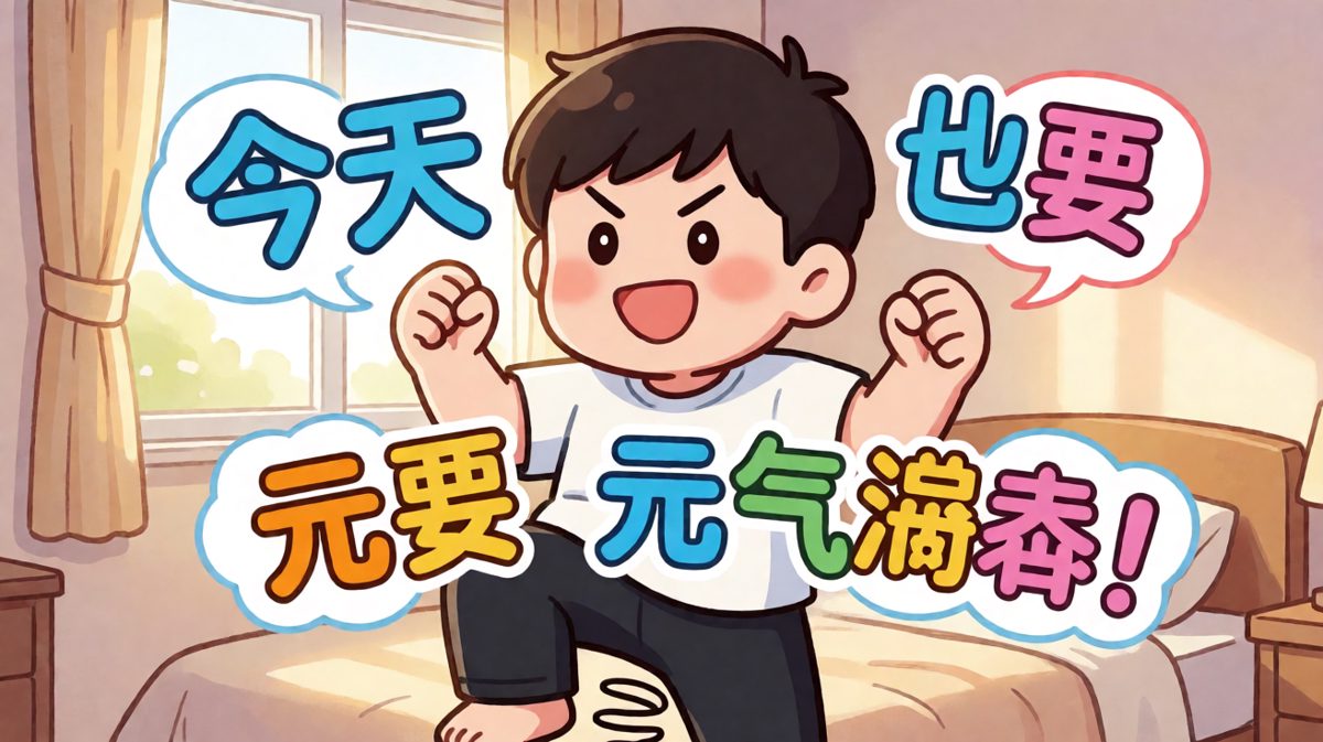 闹钟响起，主角雄心万丈地起床准备晨跑