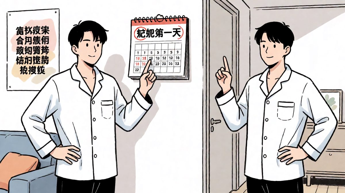 男主雄心壮志宣布开始减肥，对着日历立flag