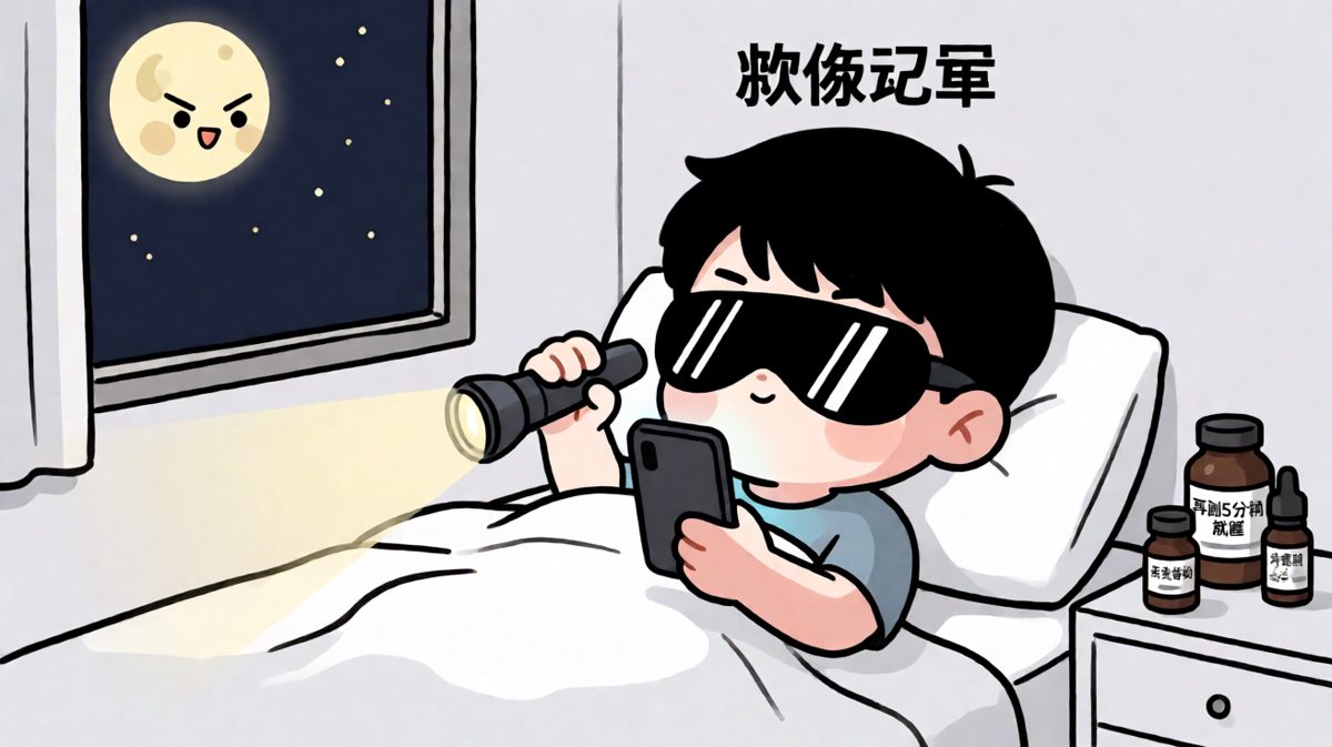嘴上说睡不着，其实是被窝里的游戏太好玩了。