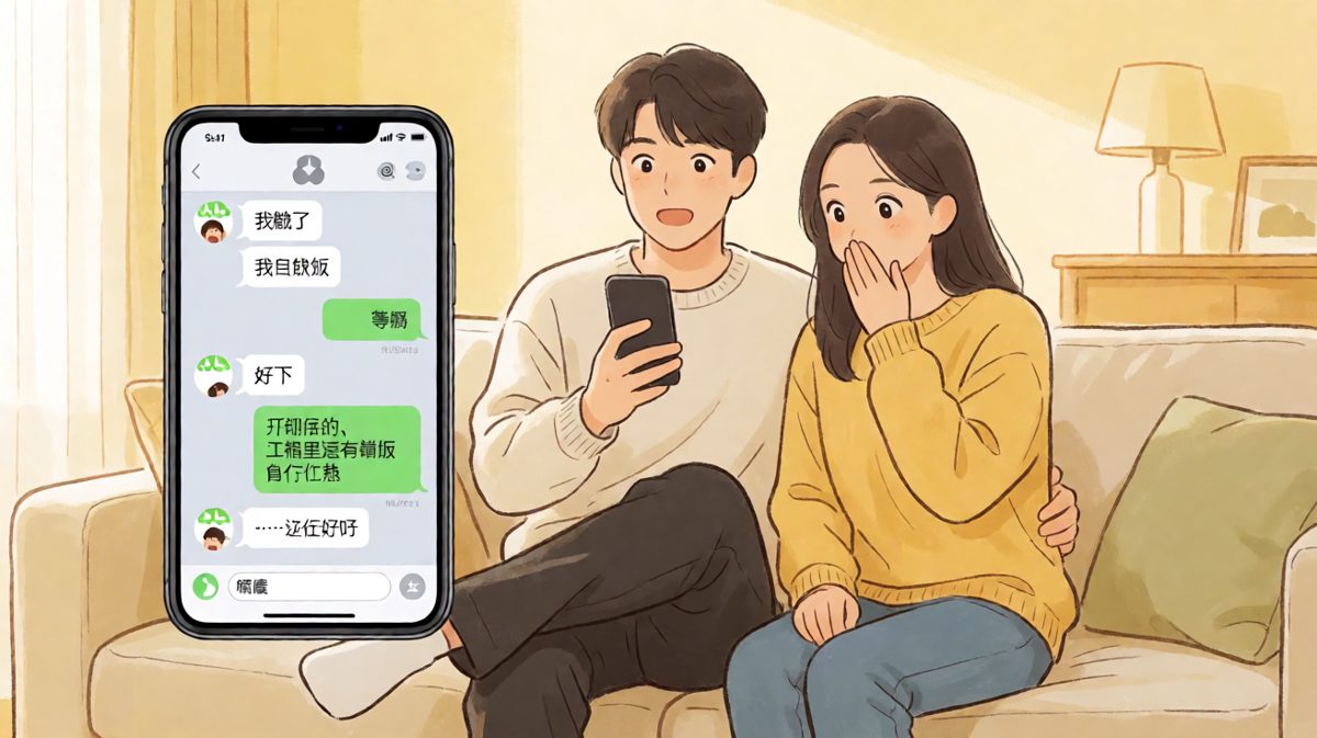 说饿是为了测试你反应，结果他真去热饭了。