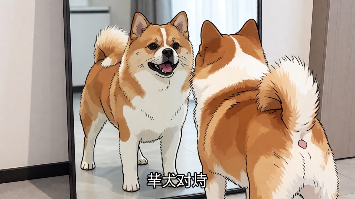 狗狗：镜子里的那个家伙是谁！