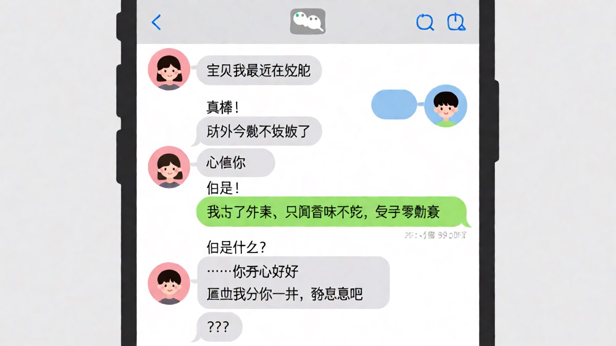 减肥女孩的数学题：闻味=零热量，分一半=互相懂事