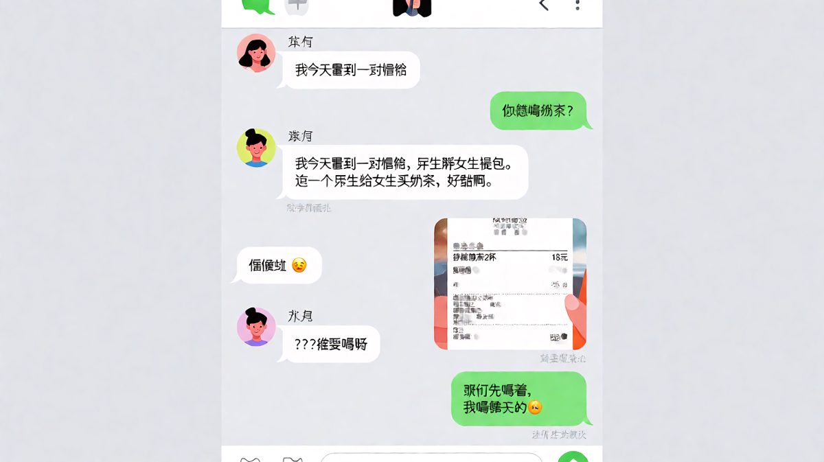 女方暗示想喝奶茶，男方下单两杯却自己说「你喝了我喝剩下的」。