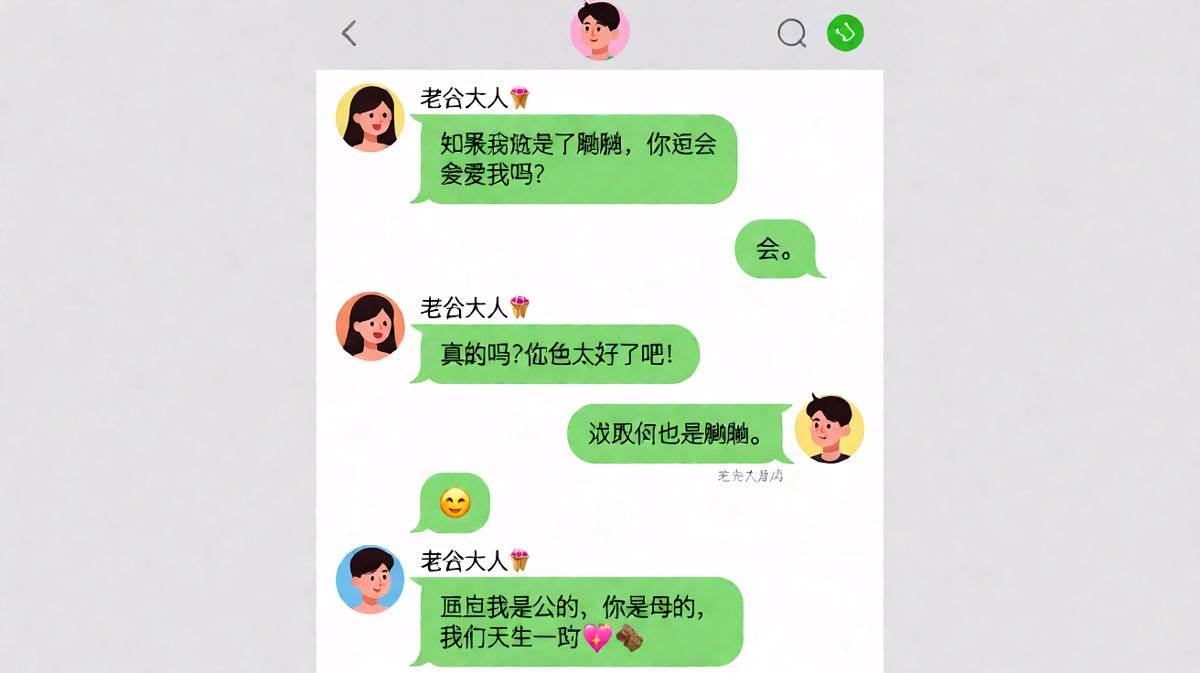 女方抛出一个文艺测试题，男方用「我也是蟑螂」完成绝杀反转。