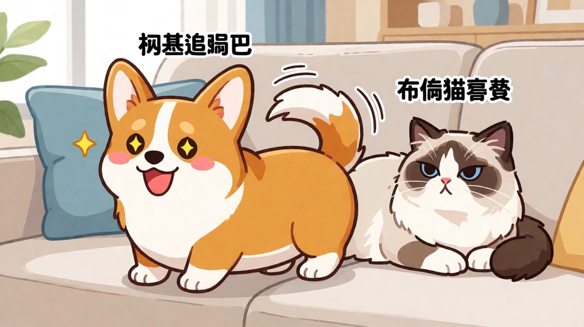狗：我为什么要追自己？猫：因为你没救了。