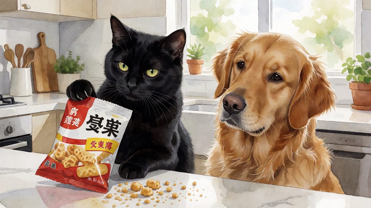 猫：不是我吃的，是袋子自己破的。
