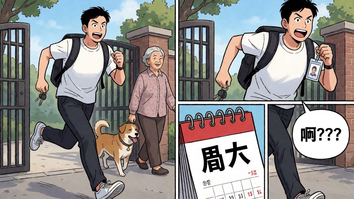 狂奔出门发现——今天是周六