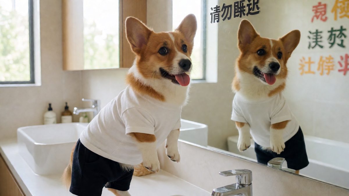 狗：哪里来的讨厌鬼！镜中：就是我本人