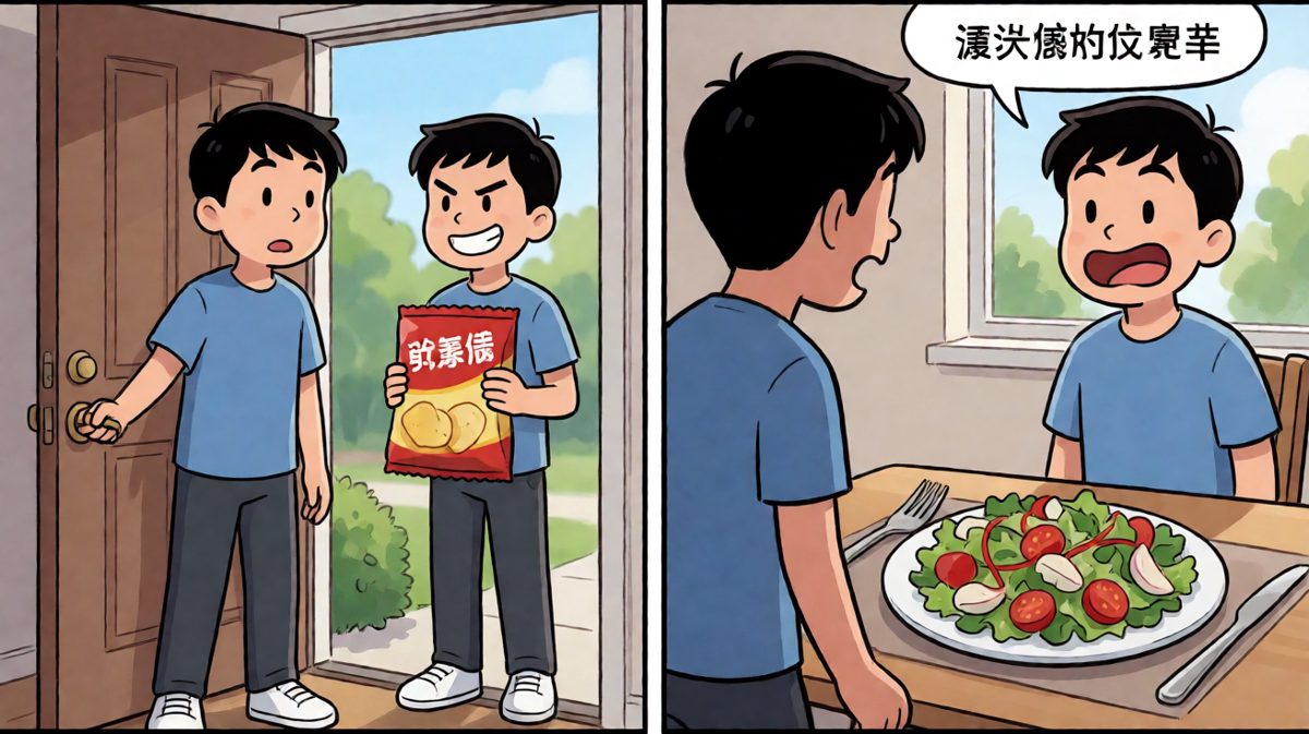 兄弟，我特意给你带了点零食，一起？
