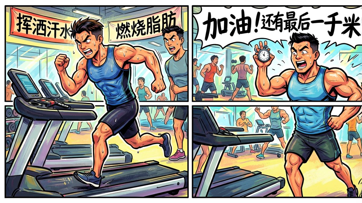拼命训练：汗如雨下，以为离成功不远了。