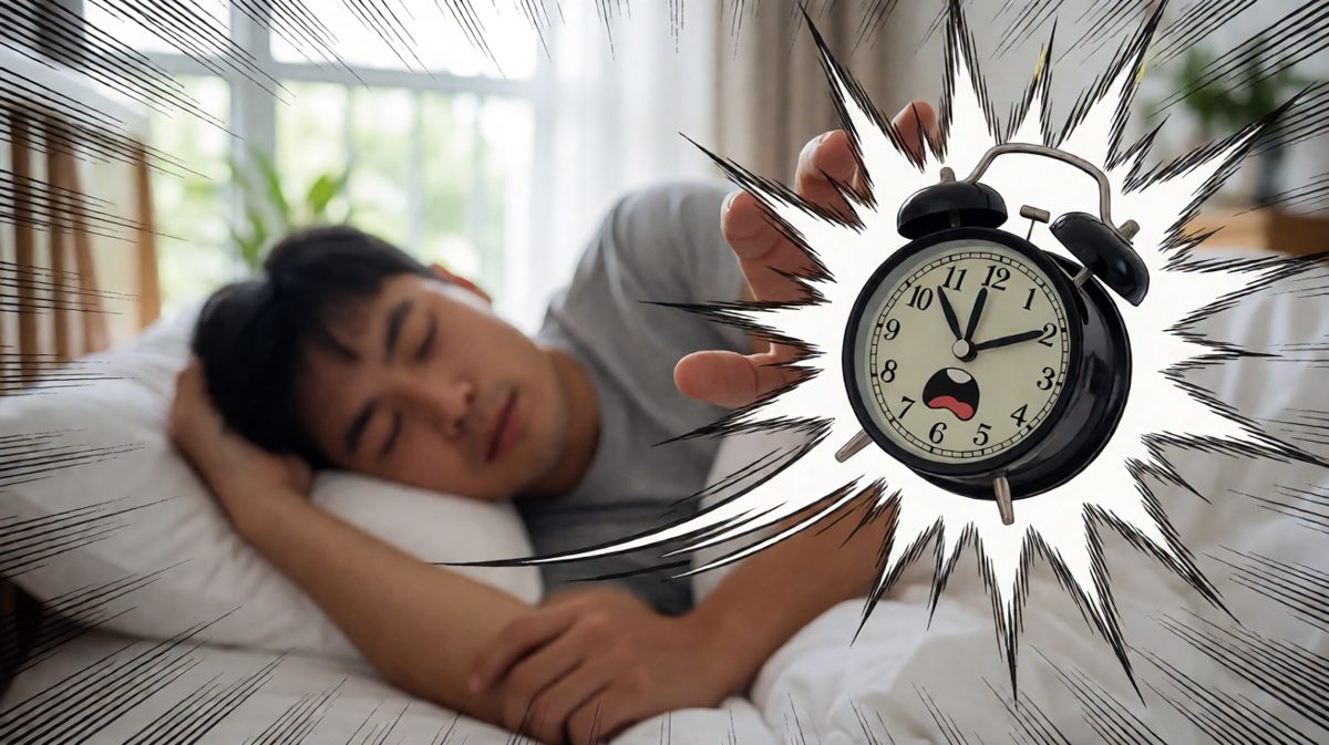 一气呵成，一掌送走闹钟。