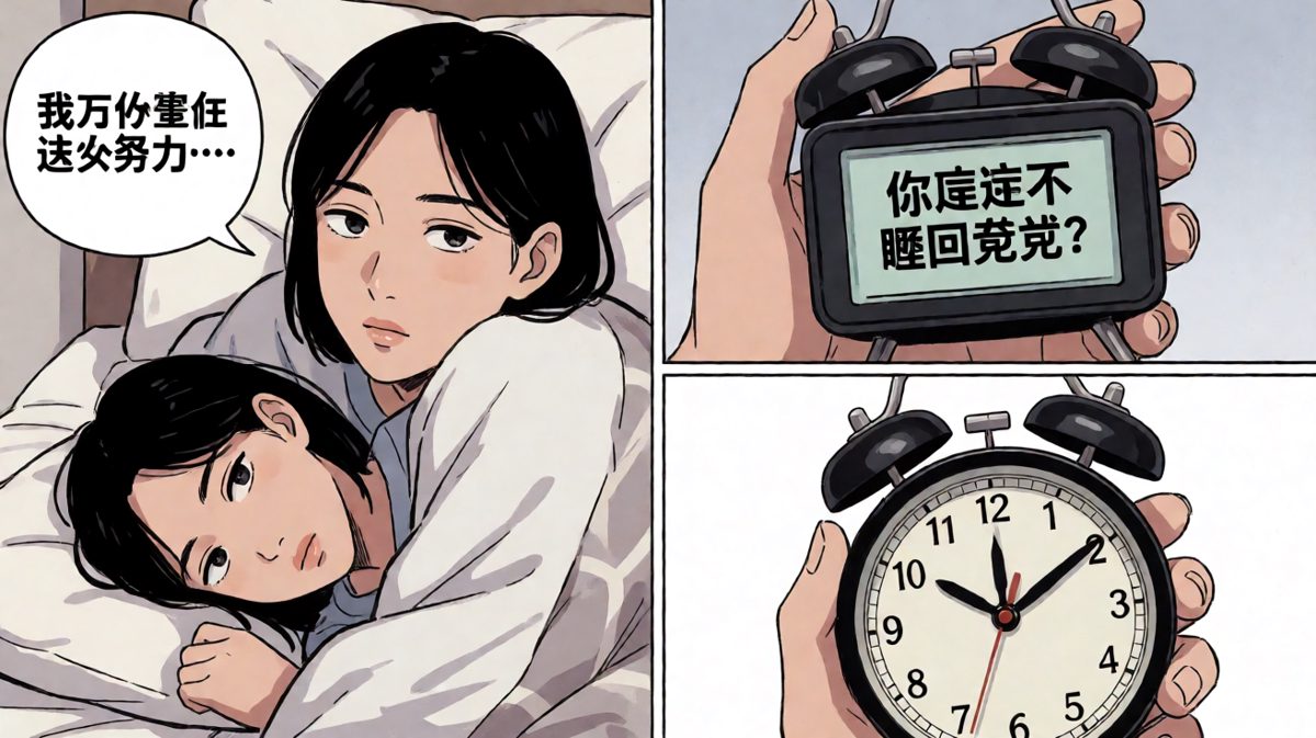 努力了一场却纯属白忙，主角在床上一脸崩溃。