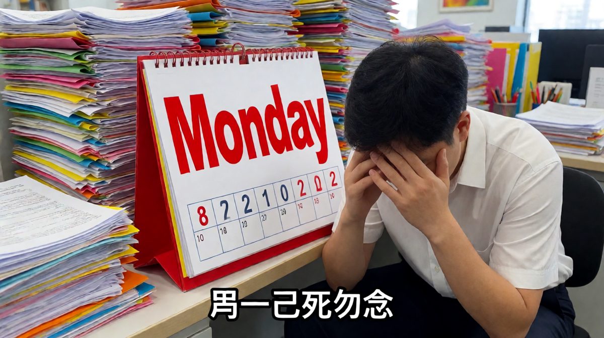 周一早晨的呼吸是叹气混合咖啡渣