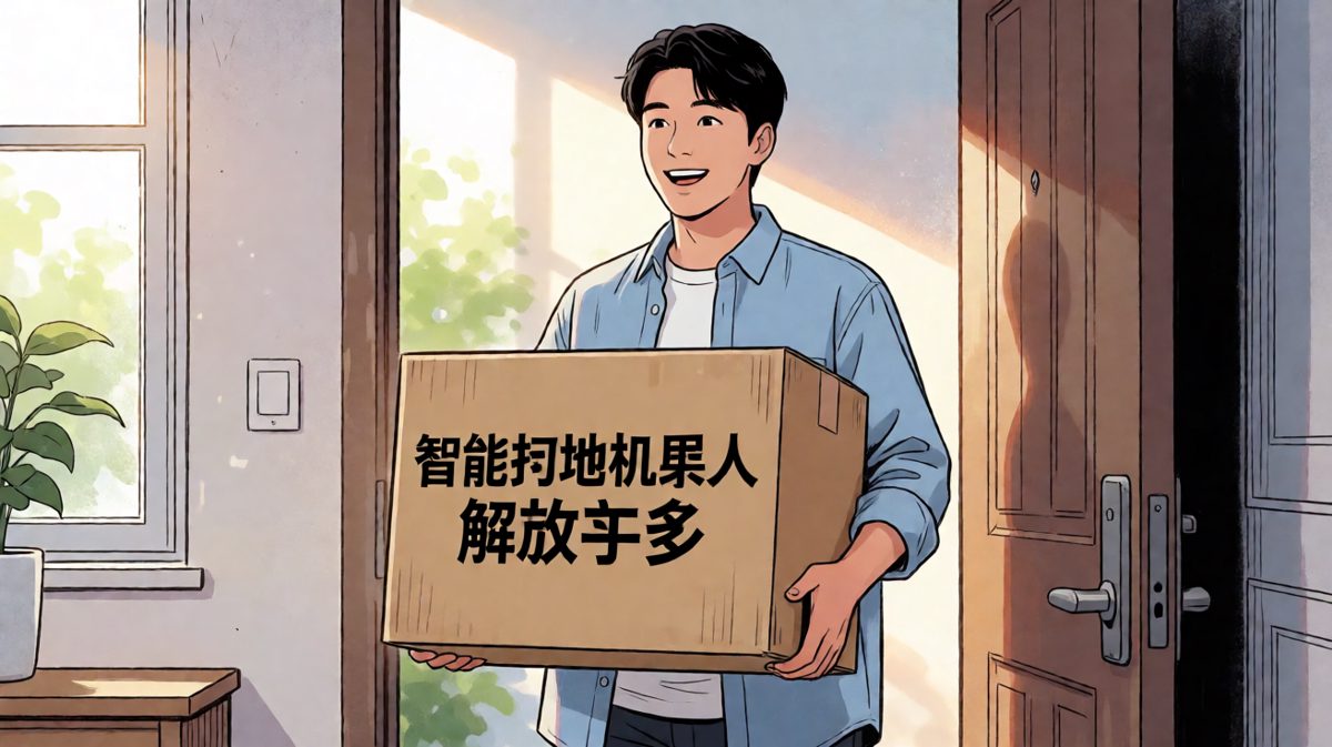新买的扫地机器人，从此告别家务！