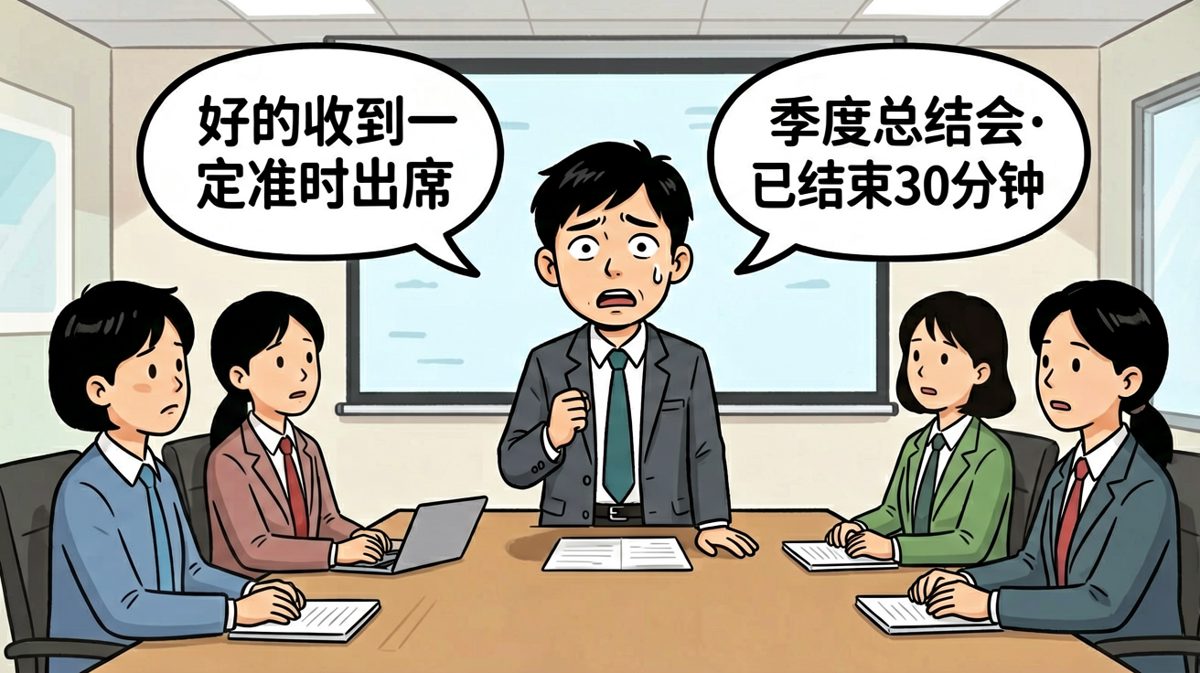 在已经结束的会议上大喊收到