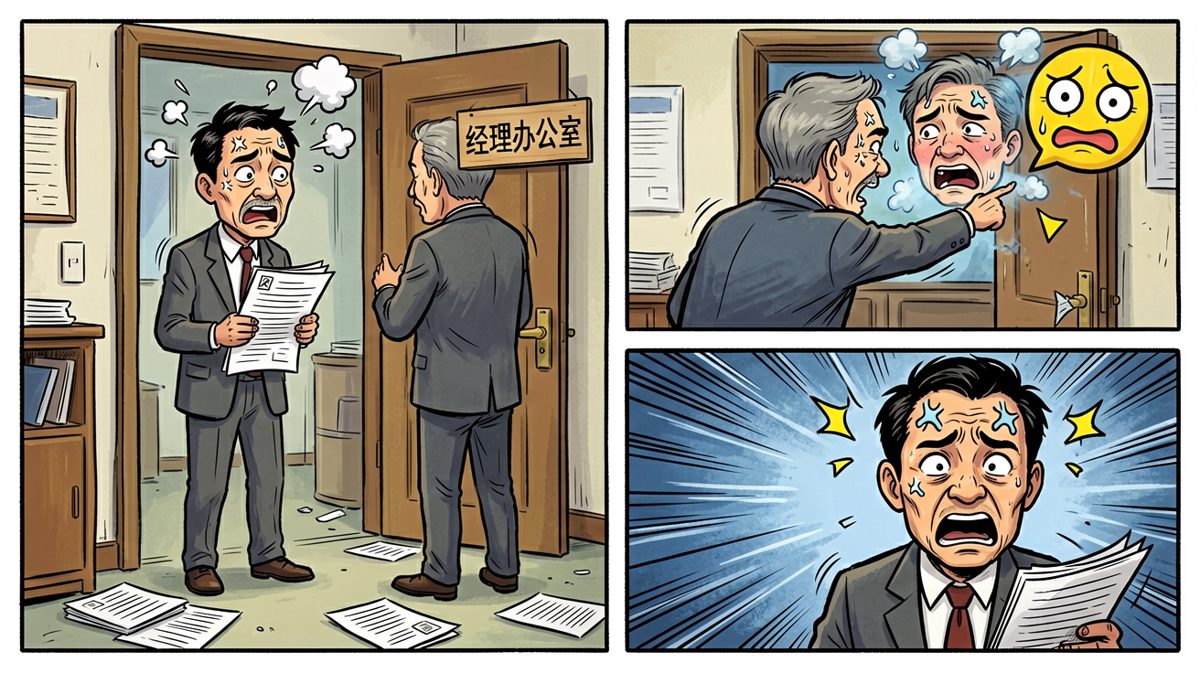 拿着空白的报告去见老板