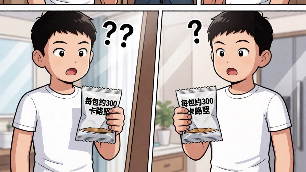 小明发现真相：这包'健康零食'竟然比薯片还高热量！