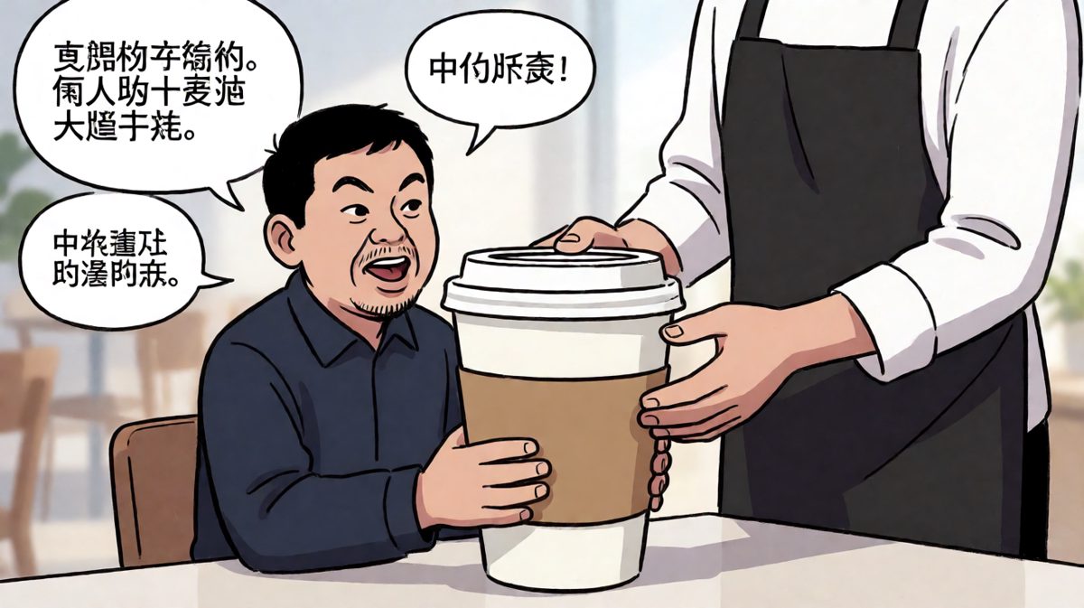 咖啡来了，但……这也太大杯了吧！