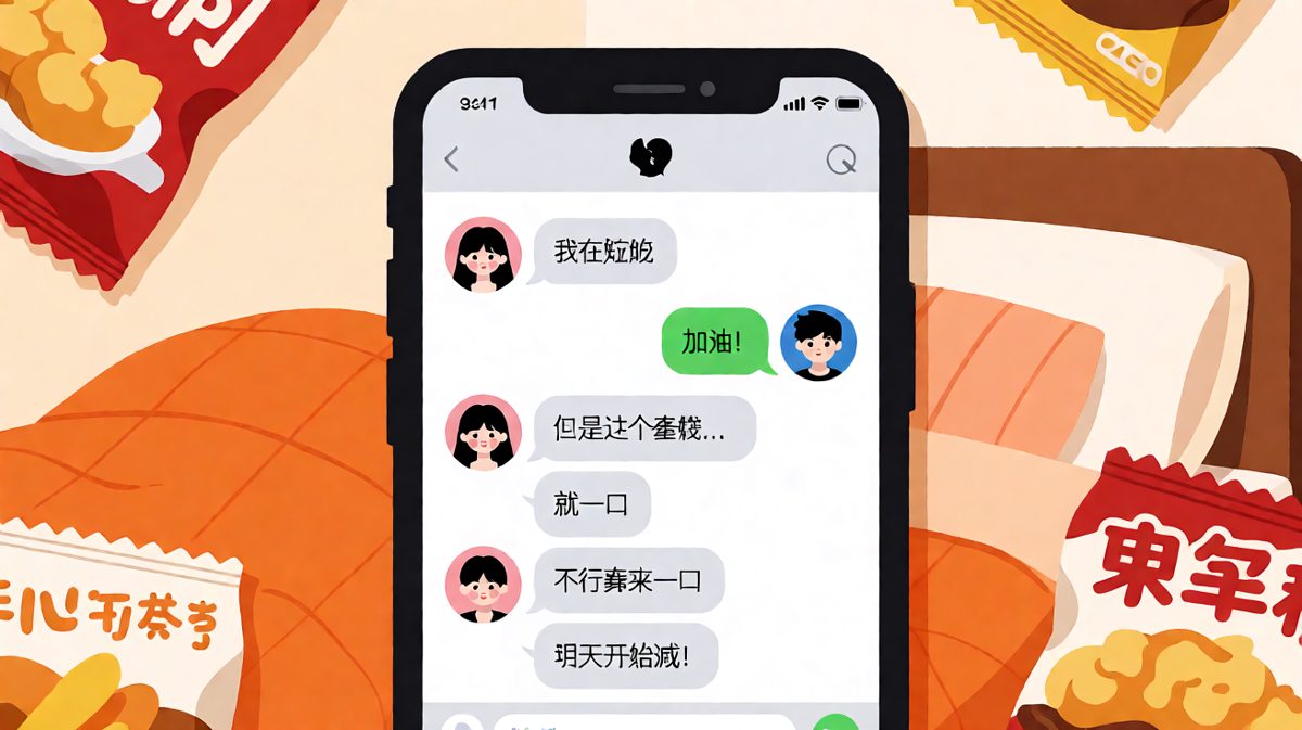 女生嘴上说减肥，身体却很诚实地吃蛋糕。