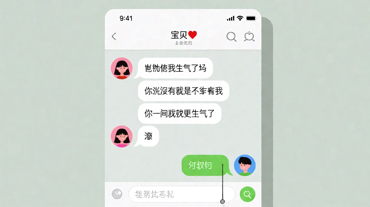女生从不生气到一句滚，只用了三句话的距离