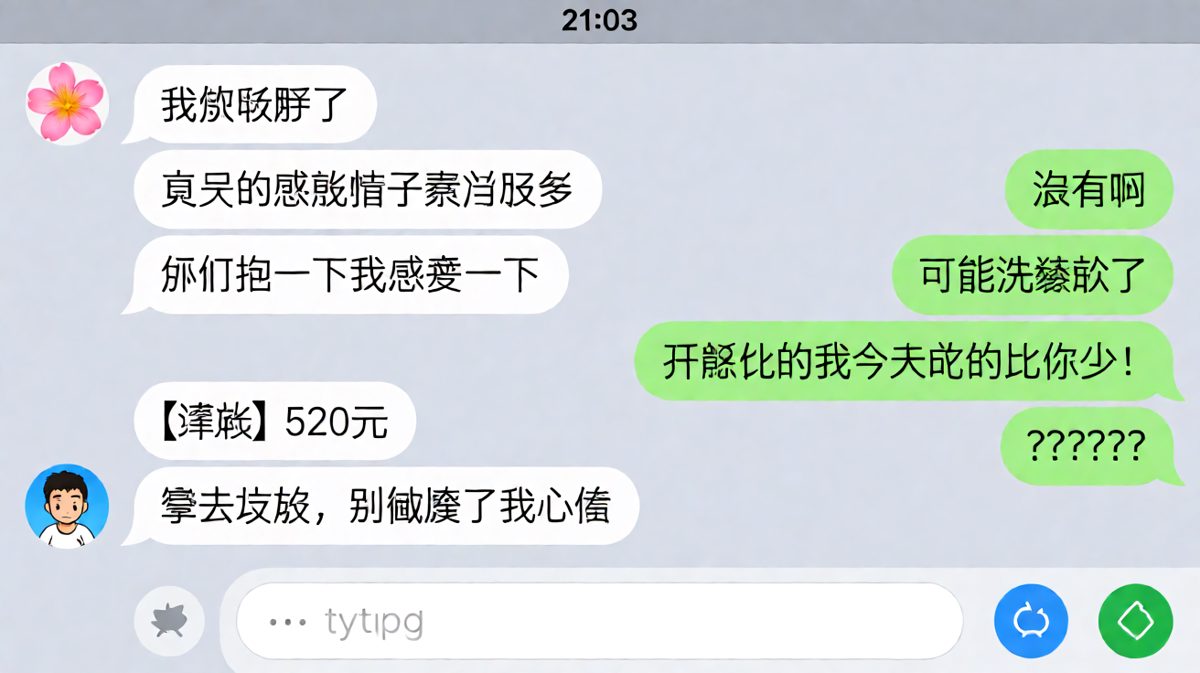 男生以为要挨骂，结果收到520转账，从地狱直接升到天堂