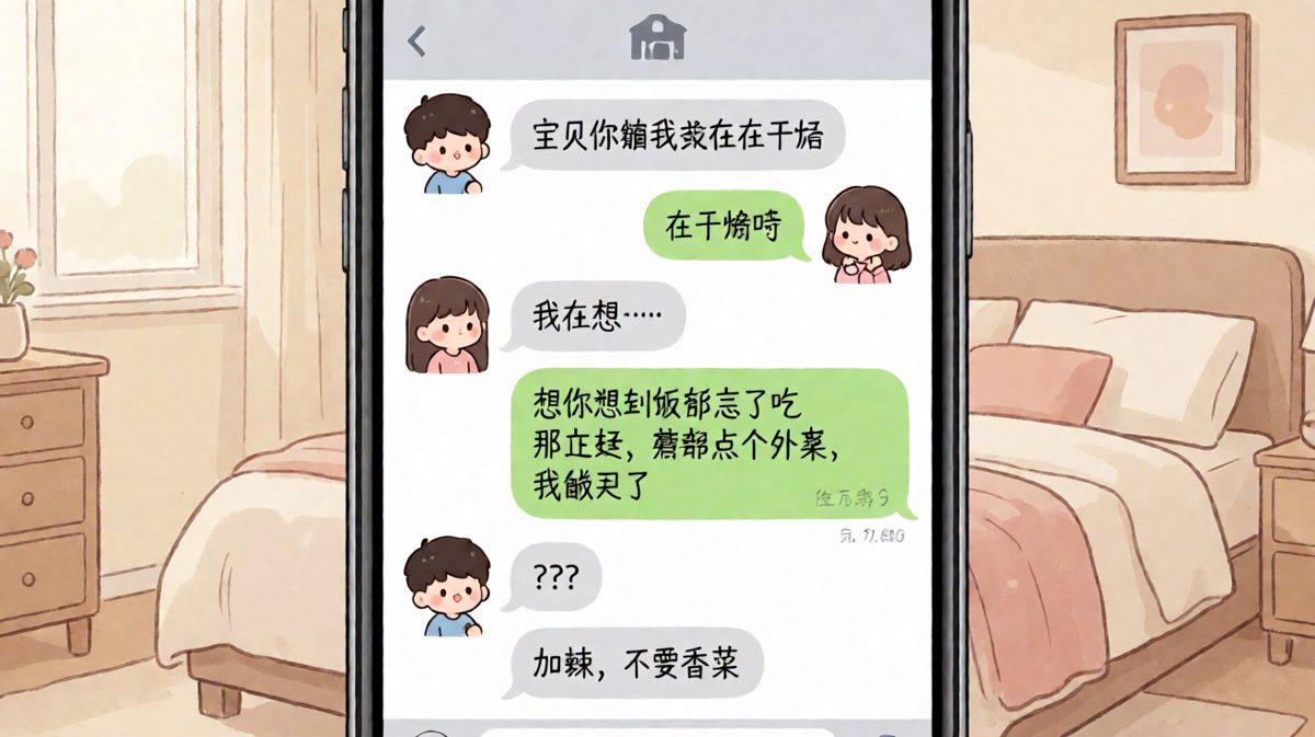 深情表白下一秒变点外卖，直球反杀太真实
