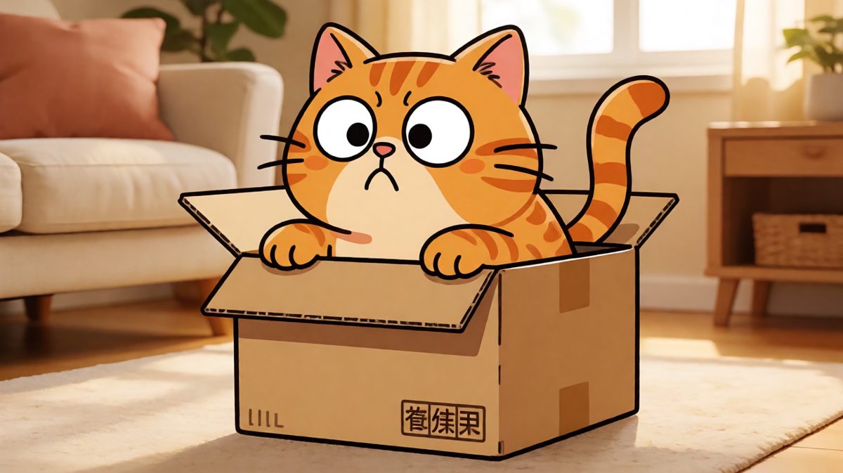 猫咪：只要我够努力，箱子就会变小（并不会）
