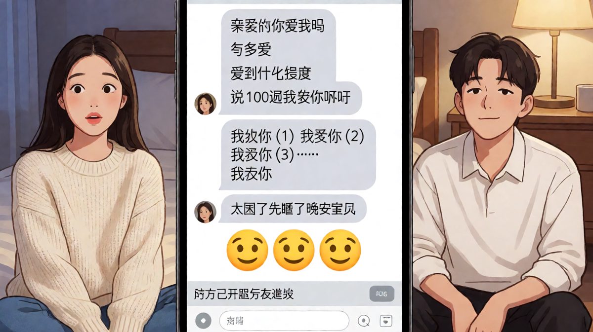 男生数到50遍就宣布'睡'了，还顺带把女生拉黑了。