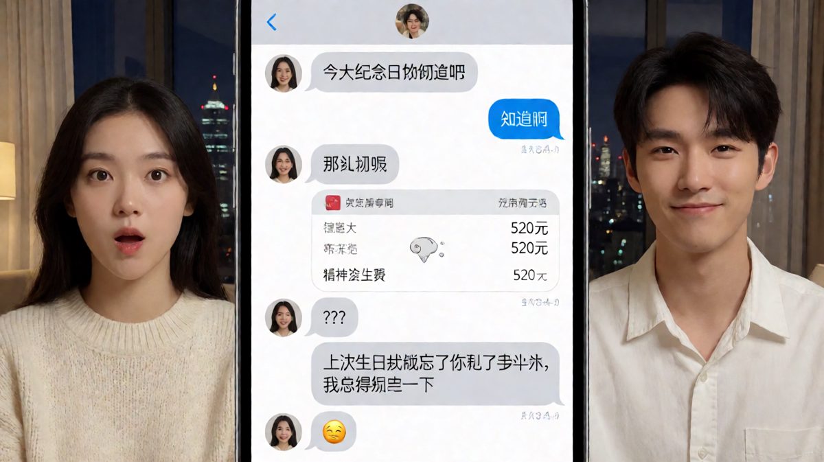 男生把转账备注写成'精神损失费'，结果意外地让女生心软了。
