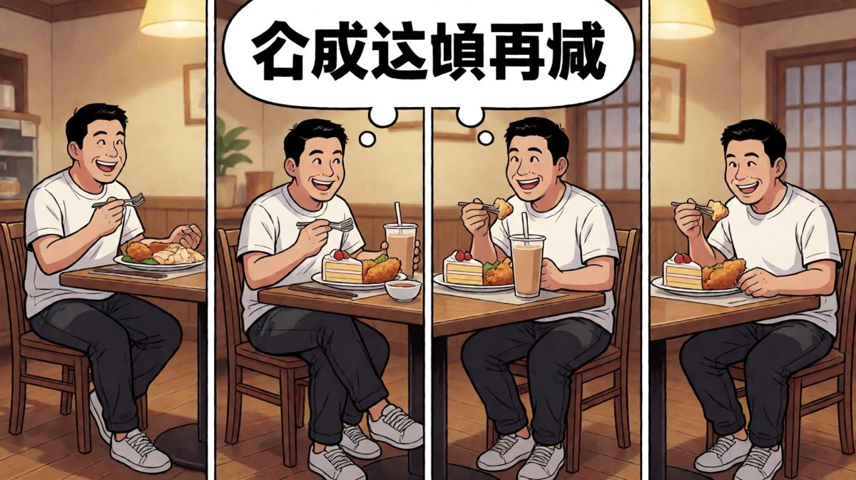 边吃边给自己找借口