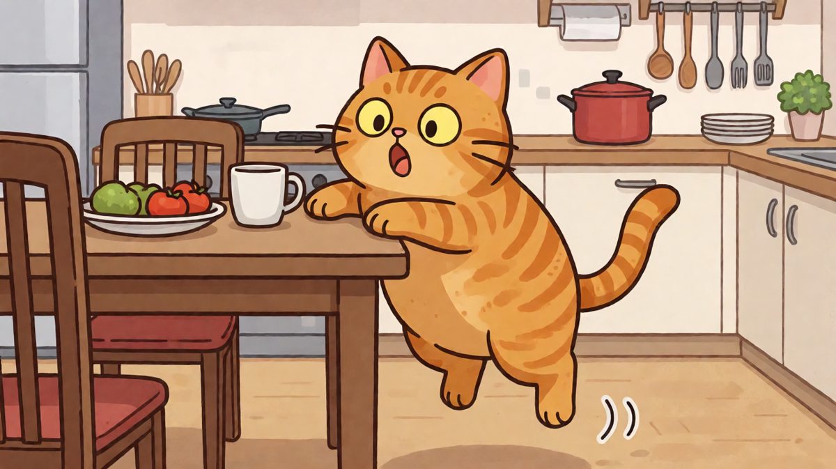 橘猫卡饭桌：我以为我能，但我的肚子说不。