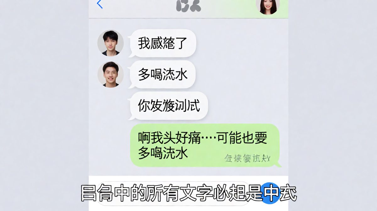 男生刚说完多喝热水自己就发烧了