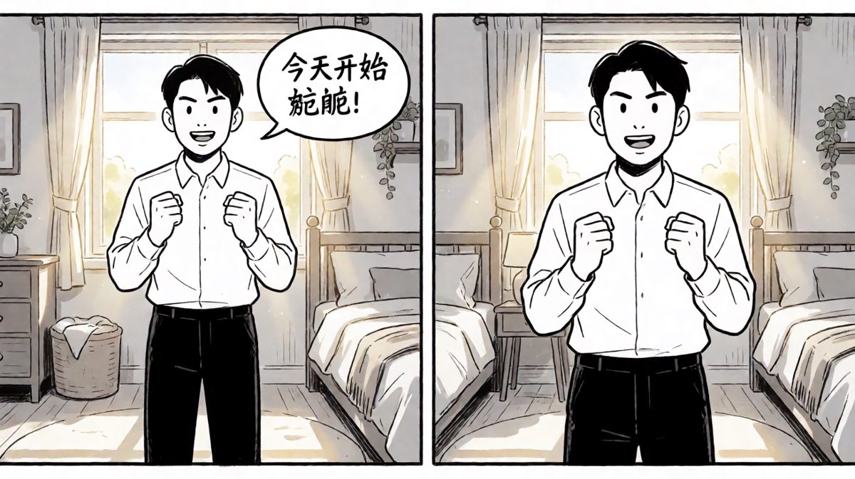 立下减肥誓言，信心满满。