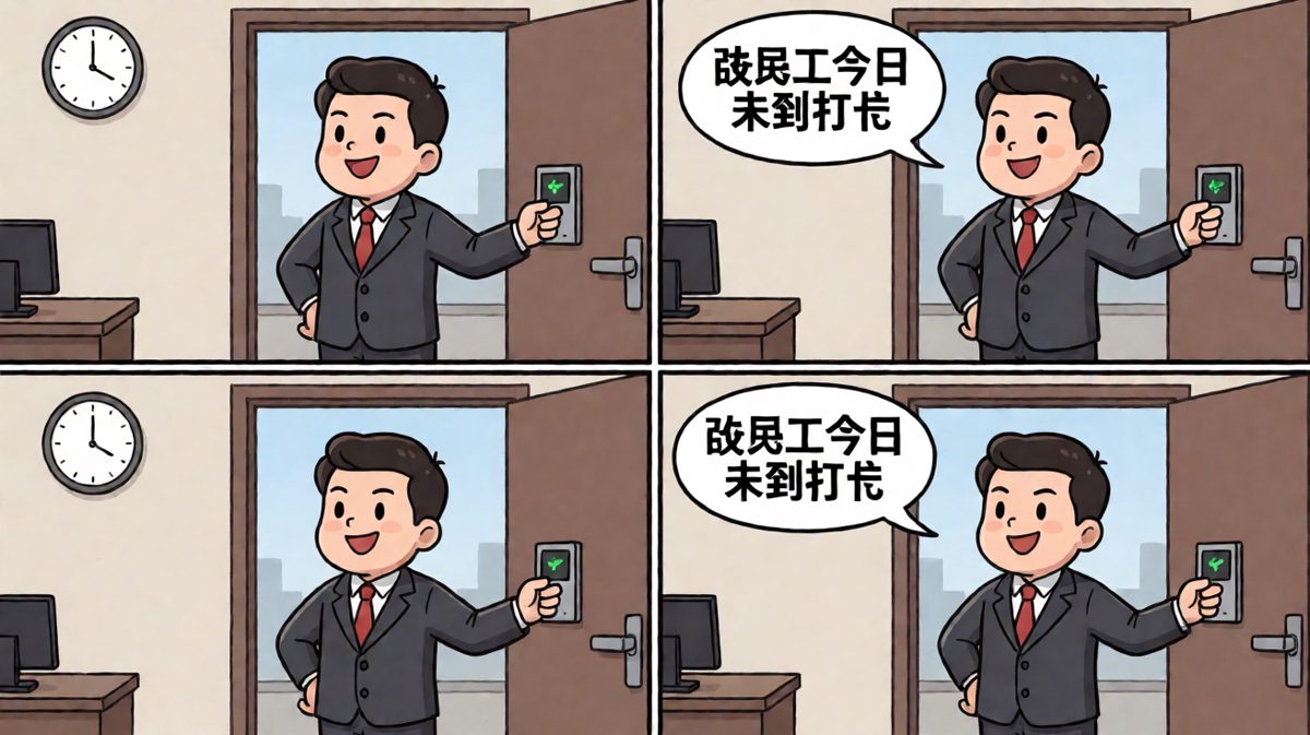 迟到的社死瞬间，完美避开打卡