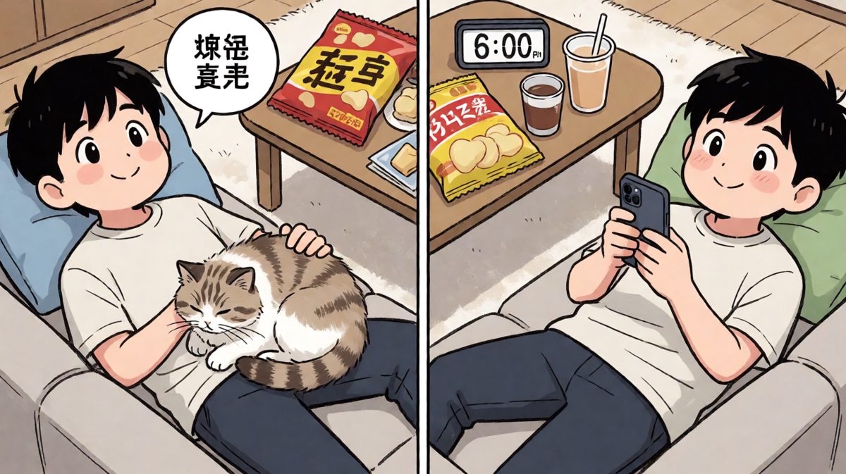 算了，不收拾了，点个外卖继续躺！