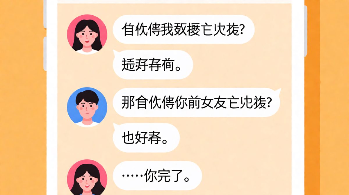 男生在两个问题里都栽了，女生最后发出死亡警告。