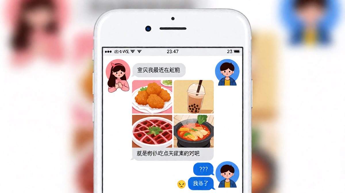 她说在减肥，随后甩来四宫格宵夜——减的是我的心。