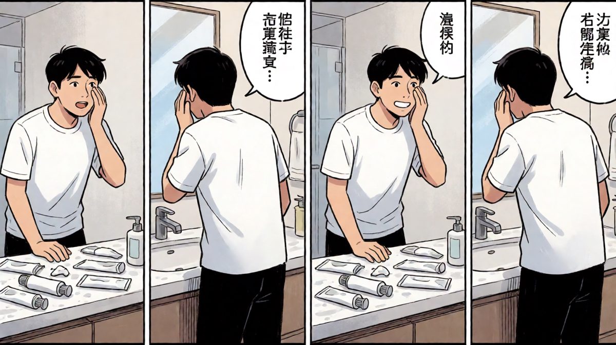 刷牙刷出幻觉，洗面奶当牙膏用了