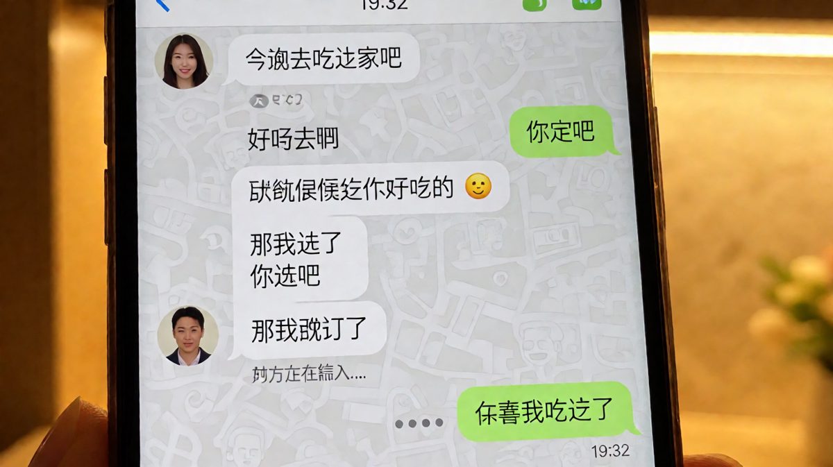 "随便"和"你定"之间的无限循环，是情侣聊天最绝望的博弈。