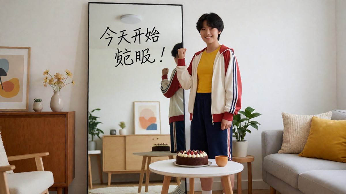第一天：信誓旦旦立flag，面对蛋糕绝不屈服！
