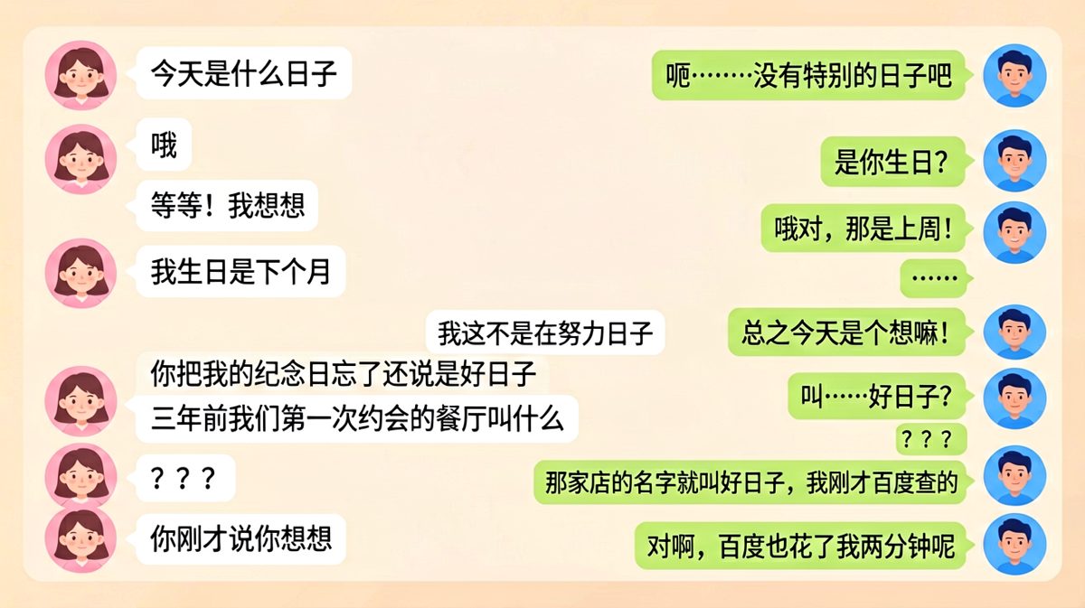 百度拯救不了忘性大的男朋友