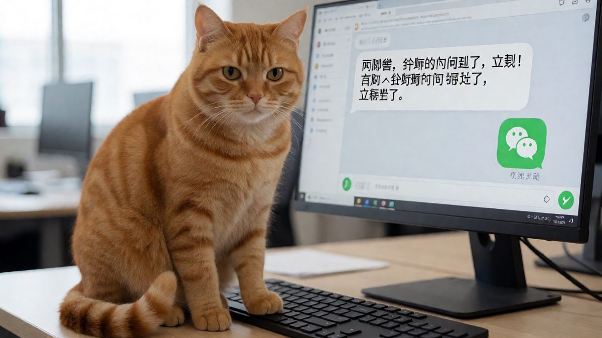 猫咪老板用键盘向两脚兽下达紧急指令。