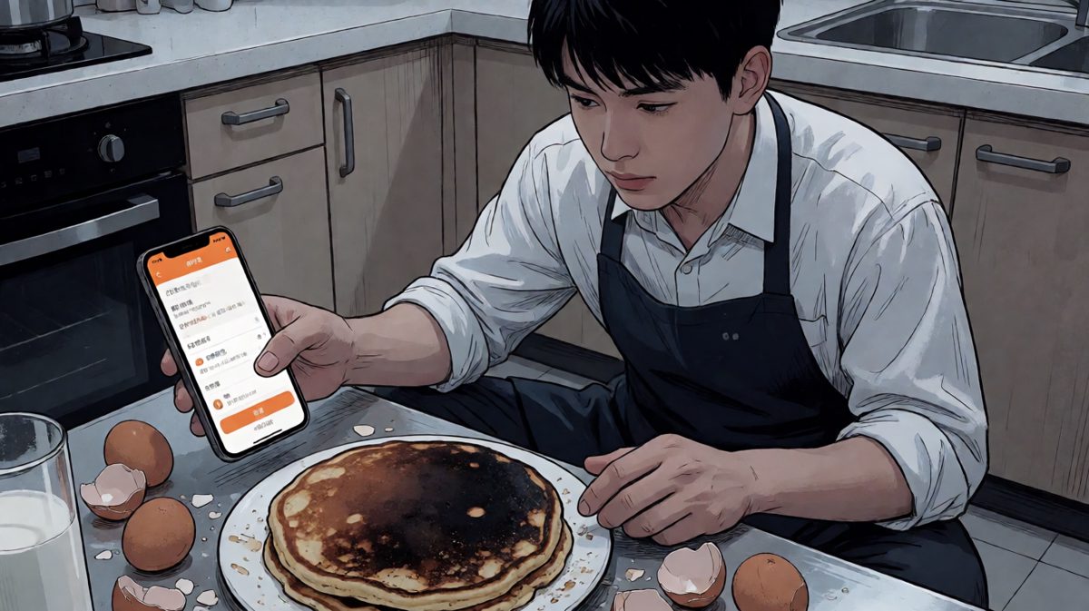 第4格：放弃治疗，默默点开外卖软件——还是点外卖吧。