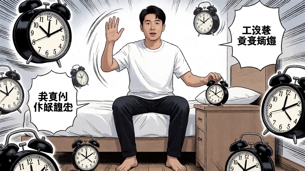 第七个闹钟响起时，他在梦里开始了一场闹钟大乱斗。
