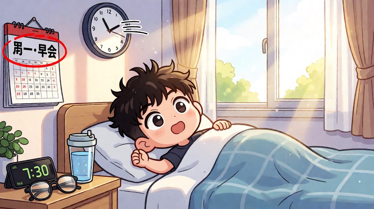 闹钟响了！猛地一睁眼——完了完了要迟到了！