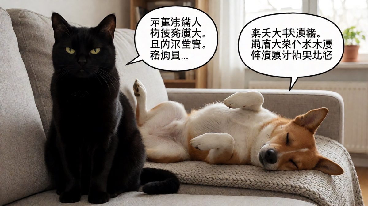 黑猫：和这种没素质的狗住在一起，我真的很努力维持优雅了