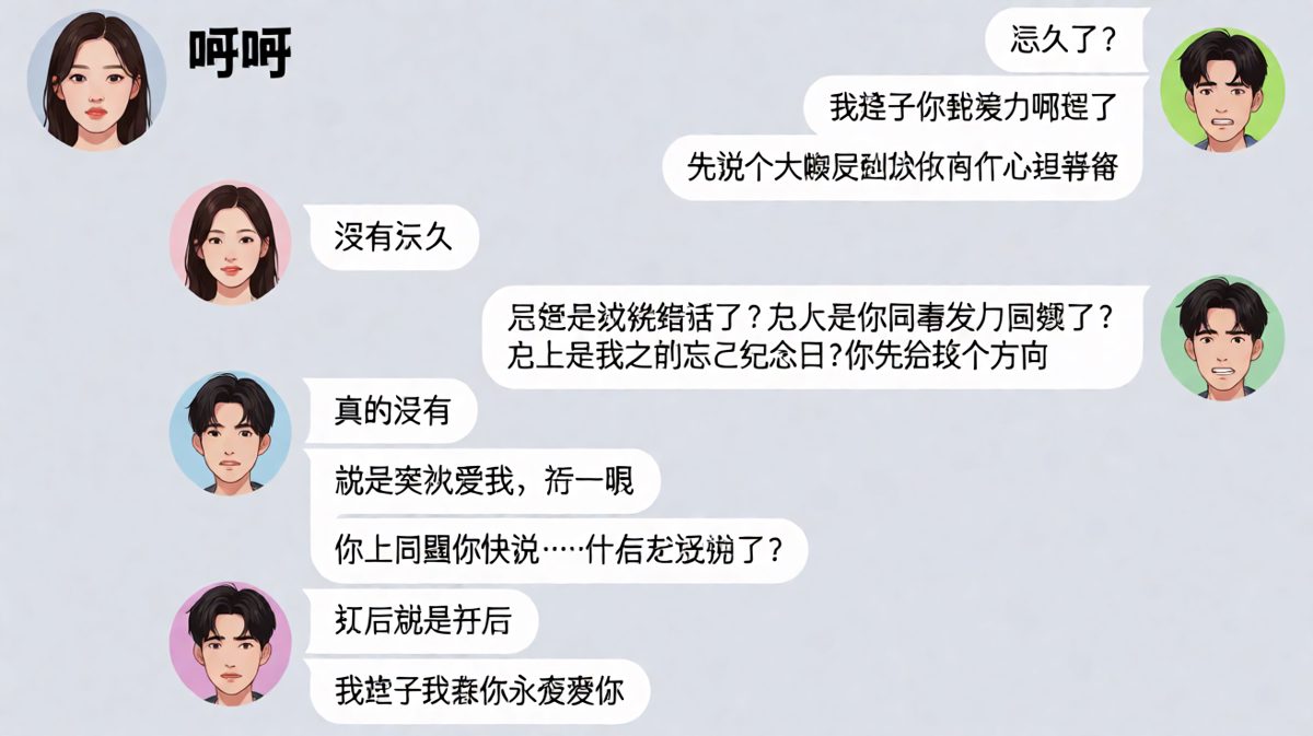 两个字的呵呵，男生的崩溃开始了